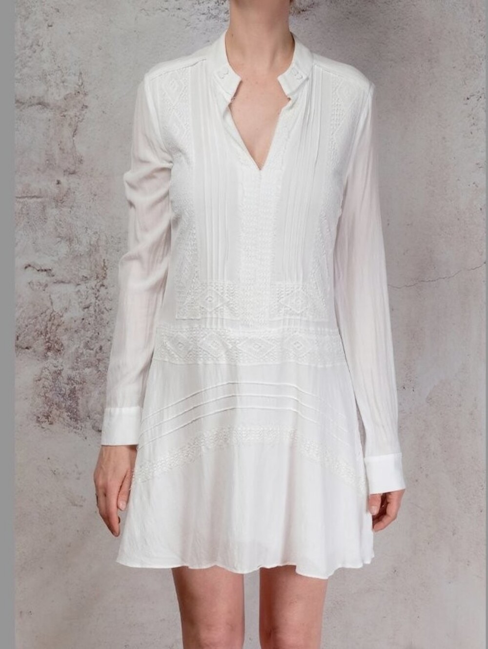 10 Crosby Derek Lam White Long Sleeve Dress